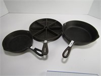 3 WEDGE & OTHER CAST FRY PANS