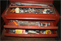 Aztec Red Metal Handheld Toolbox w/tools