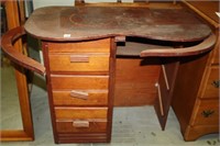 Wooden Desk w/Fold out arms; Unknown Use