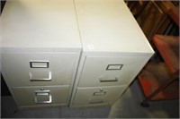 Crème Colored Metal 2 Drawer filing Cabinets (2)