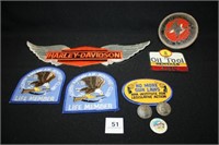 Harley Davidson Lg. Patch; Oilfield patches etc.