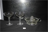 Glass Juicer (chip); 25th Anniv. Champagne Glasses