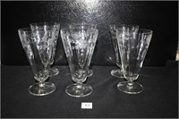 Clear Drinking Glasses (6); 2 have chipping on rim