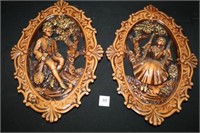 Wall Hanging Victorian Style Plaster Ovals