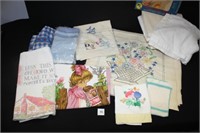 Vintage linens; Hand Embroidered Squares (Florals)