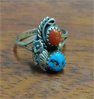 Sterling Turquoise Ring - Size 6.5