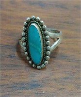 Sterling Turquoise Ring Size 9