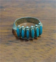 Sterling Turquoise Ring- Marked Paloma Size 6