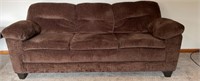 Brown Fabric 3 Cushion Sofa