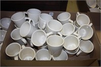 Crème Colored Coffee Cups-2 Sizes; "CAC" ? China