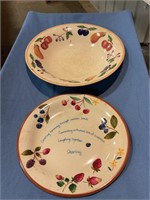 Longaberger plate & bowl