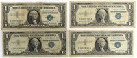 Four (4) 1957A $1 Silver Certificates