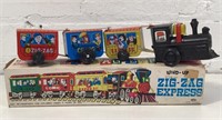 Tin Litho Comic Windup Zig Zag Express