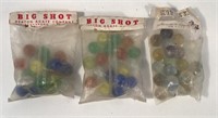 Three bags of vintage marbles