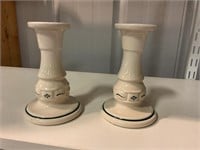 Longaberger pottery candlesticks