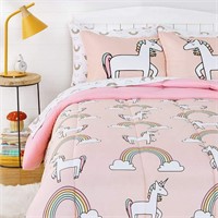 unicorn and rainbow bed sheets ,full/queen