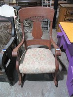 vintage rocking chair, broken back