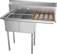 Koolmore 2-Compartment Stainless Commercial Sink