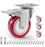 4" Plate Caster Wheels Set of 4