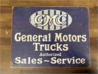 Metal GMC Trucks Sign