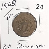 1865 au 2 cent piece rtor1024