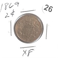 1869  2 cent piece rtor1026