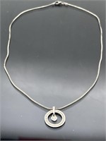Italian sterling silver necklace & pendant, 6.21g