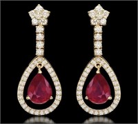 AIGL $ 12,140 9.21 Ct Ruby 2.75 C Diamond Earrings
