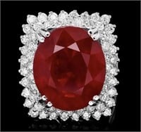 AIGL $ 14,720 17.50 Cts Ruby 1.50 Ct Diamond Ring