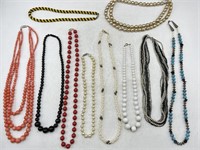 Collection of vintage beaded necklaces
