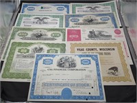 Collection of vintage stock certificates
