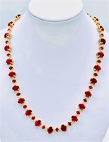 $34,500 75.00 cts Ruby & Diamond 14k Necklace