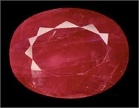 Certified 15.95 ct Natural Red Rhodonite
