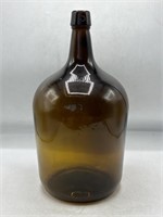 Large brown glass jug vase, 14” h.