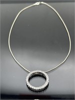 Sterling silver chain necklace & pendant, 5.51g