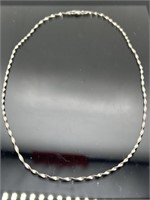 Italian sterling silver ribbon chain necklace,