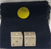 PAIR OF 1 TROY OZ. SILVER DICE