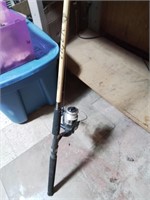 Tiger fishing rod with a fishing reel