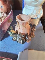 Native American items including a vase and