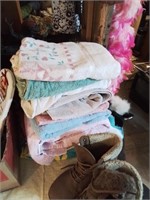 Stack of colorful bath towels