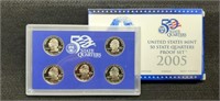2005-S 5 Coin State Quarter Proof Set