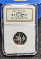 2003-S Slab Proof Illinois State Quarter Silver