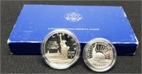 1986-S 2 Coin Comm. Set "Liberty" w/