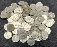 (100) 1982-D Jefferson Nickels AU,