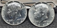 (2) 1966 Kennedy Half Dollars