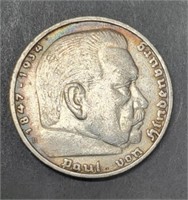 1937-D German Silver 5 Reichsmark
