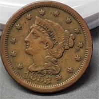 1853 Large Cent XF