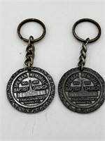 2- 1776 Coin Morgan Medallion Keychains Kinston NC