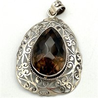 Vintage Sterling & Topaz Pendant