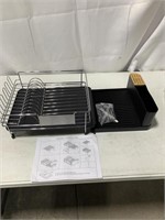 DISH DRYING RACK WITH PULL OUT EXTENDABLE WATER
